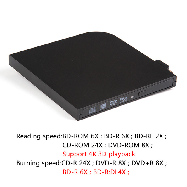 Zewnętrzny napęd Blu-Ray (4K) USB i type-c dla MacBook / Ultrabook / Netbook - Wianko - 3