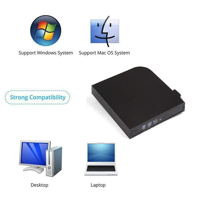 Zewnętrzny napęd Blu-Ray (4K) USB i type-c dla MacBook / Ultrabook / Netbook - Wianko - 5