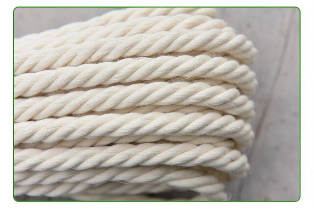 100M/200M Sznurek bawełniany naturalny beżowy/biały - skręcony przewód liny - Craft sznurek makrame DIY Handmade Home dekoracyjne - 2mm/3mm konopi - Wianko - 4