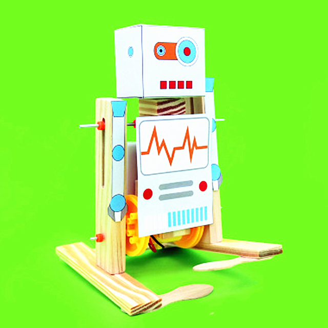 Drewniany zestaw do składania i nauki chodzenia - robot edukacyjny dla dzieci - Wianko - 3