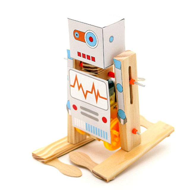 Drewniany zestaw do składania i nauki chodzenia - robot edukacyjny dla dzieci - Wianko - 1