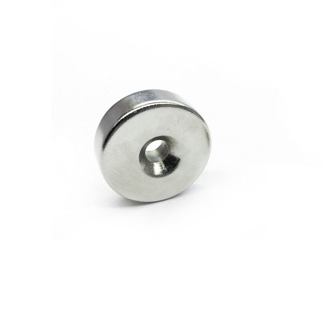 Magnesy neodymowe o wymiarach 30x10mm z otworem 6mm, mocne, trwałe, okrągłe z łbem stożkowym - pakiet 1/2/5 szt. (Materiały magnetyczne) - Wianko - 3