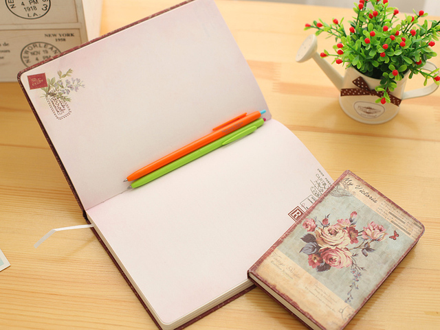 Notatnik z twardej okładki w stylu retro, z tkaniną w kwiatowy wzór, idealny dla studentów i twórców - dziennik, pamiętnik i planer - Wianko - 4