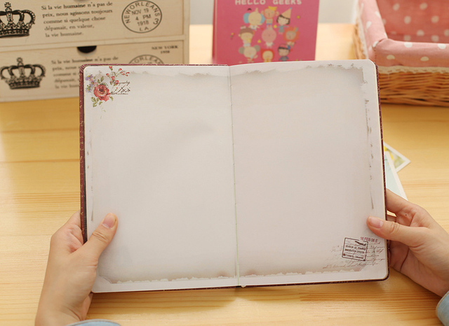 Notatnik z twardej okładki w stylu retro, z tkaniną w kwiatowy wzór, idealny dla studentów i twórców - dziennik, pamiętnik i planer - Wianko - 10