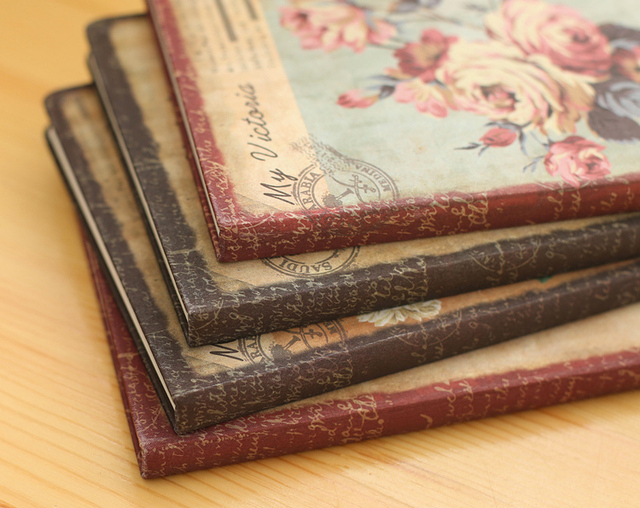 Notatnik z twardej okładki w stylu retro, z tkaniną w kwiatowy wzór, idealny dla studentów i twórców - dziennik, pamiętnik i planer - Wianko - 5