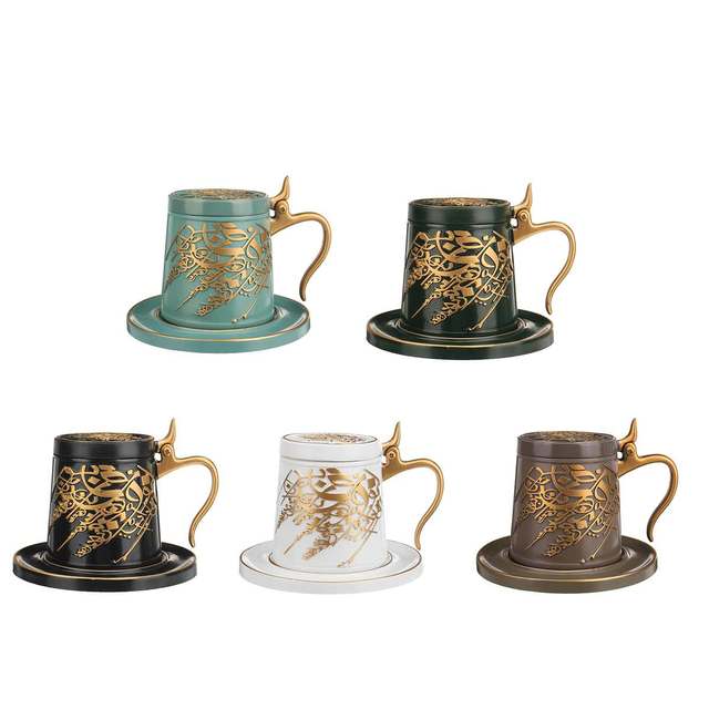 Arabski ceramiczny palnik kadzidełka z uchwytem – bliskowschodnia ceramika na biurko lub do dekoracji domu i prezentów świątecznych - Wianko - 4