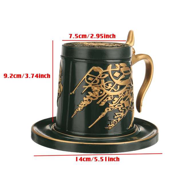 Arabski ceramiczny palnik kadzidełka z uchwytem – bliskowschodnia ceramika na biurko lub do dekoracji domu i prezentów świątecznych - Wianko - 5