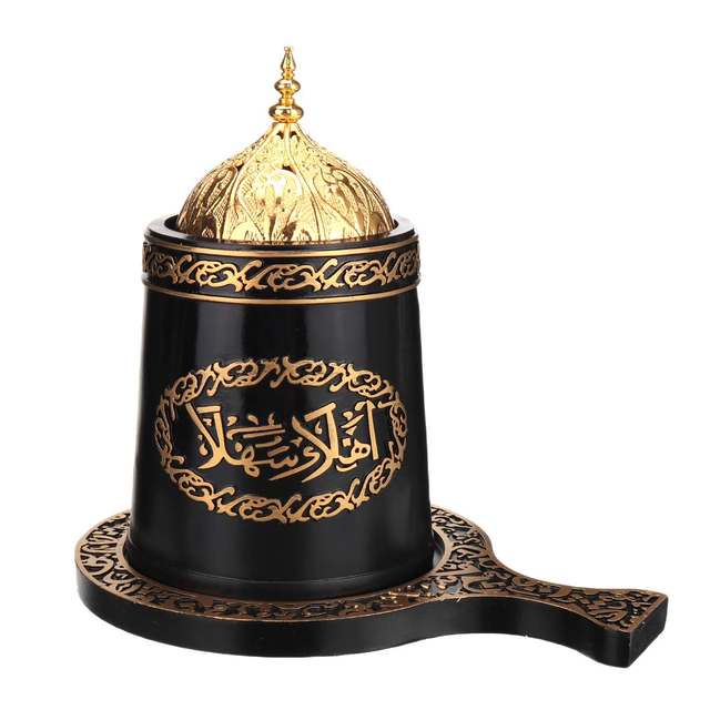 Arabski ceramiczny palnik kadzidełka z uchwytem – bliskowschodnia ceramika na biurko lub do dekoracji domu i prezentów świątecznych - Wianko - 11