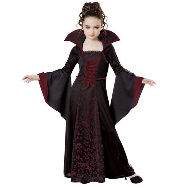 Dziecięcy kostium na Halloween - czarownica wampir na karnawał - Wianko - 2