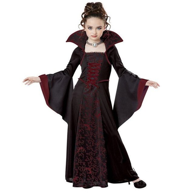 Dziecięcy kostium na Halloween - czarownica wampir na karnawał - Wianko - 14