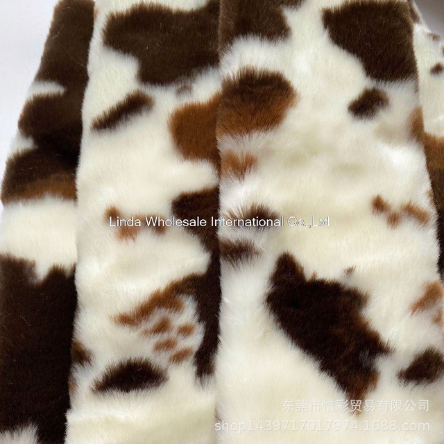 Sztuczne futro żakardowe leopard wzór krowa, pile 2cm pluszowa tkanina - Wianko - 5