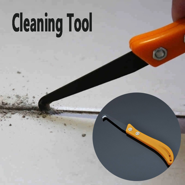 Profesjonalne narzędzie ręczne do czyszczenia i usuwania starych fug w kuchni - zestaw 2 sztuki narzędzi plastikowych: hak do nóżek kafelkowych i narzędzie do usuwania naklejek i naprawy szpar - Wianko - 7