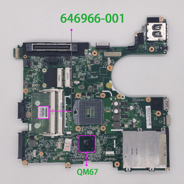 Płyta główna do laptopa HP ProBook 6560b/8560P, numer części 646966-001, z chipsetem QM67 - Wianko - 1