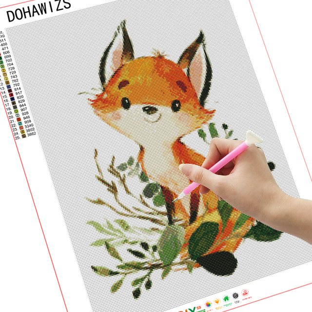 5D DIY Pełny Haft Diamentowy Zwierzęta - Sowa, Fox, Panda, Szop - Prezent Dekoracyjny do Domu - Wianko - 13