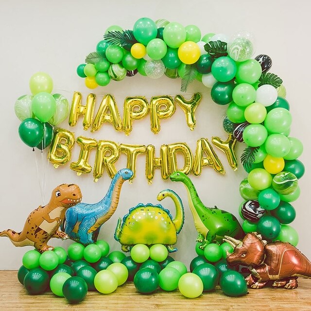Duży okrągły balon jurajski dinozaur z foliowych balonów 18 cal - dekoracje urodzinowe dla dzieci, impreza dżungla, dostawa dla firm - Wianko - 3