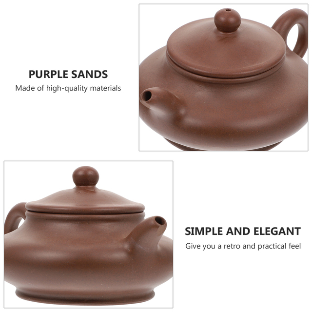 Czajnik do herbaty praktyczny i estetyczny - fioletowy piaski/błoto pół ręczny z zestawem herbaty - Wianko - 4
