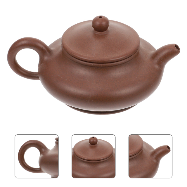 Czajnik do herbaty praktyczny i estetyczny - fioletowy piaski/błoto pół ręczny z zestawem herbaty - Wianko - 3