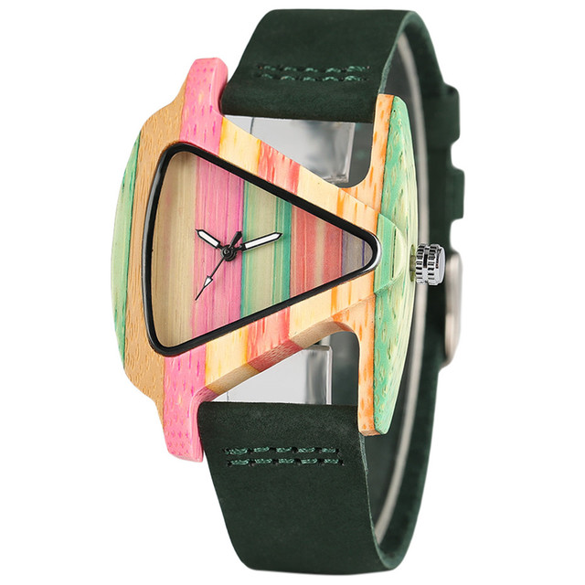 Unikatowy zegarek damski z kwarcowym mechanizmem, wykonany z drewna i skóry naturalnej na opasce nadgarstkowej - Wianko - 10