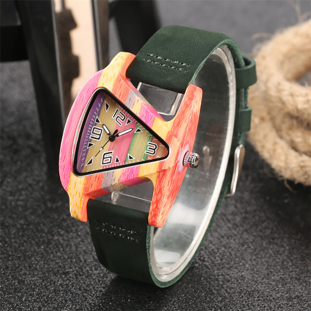 Unikatowy zegarek damski z kwarcowym mechanizmem, wykonany z drewna i skóry naturalnej na opasce nadgarstkowej - Wianko - 15