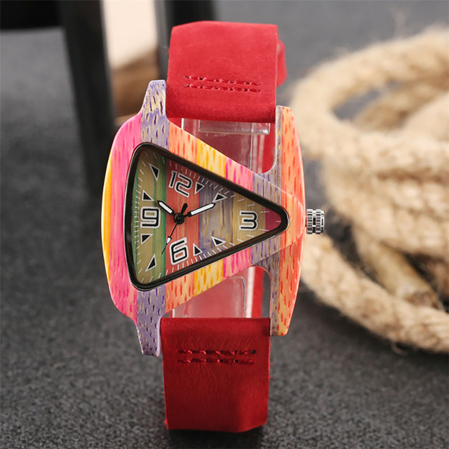 Unikatowy zegarek damski z kwarcowym mechanizmem, wykonany z drewna i skóry naturalnej na opasce nadgarstkowej - Wianko - 18