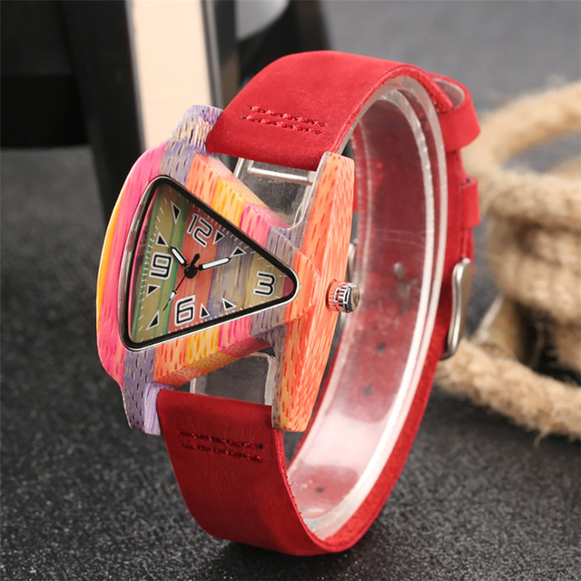 Unikatowy zegarek damski z kwarcowym mechanizmem, wykonany z drewna i skóry naturalnej na opasce nadgarstkowej - Wianko - 19