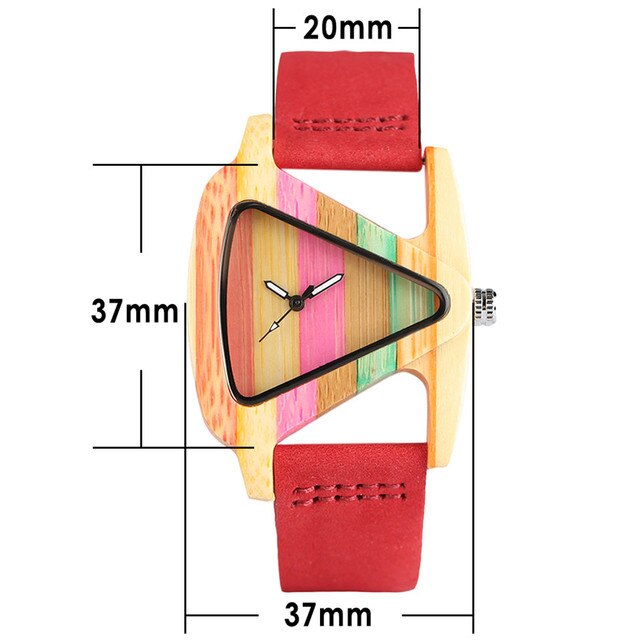 Unikatowy zegarek damski z kwarcowym mechanizmem, wykonany z drewna i skóry naturalnej na opasce nadgarstkowej - Wianko - 1