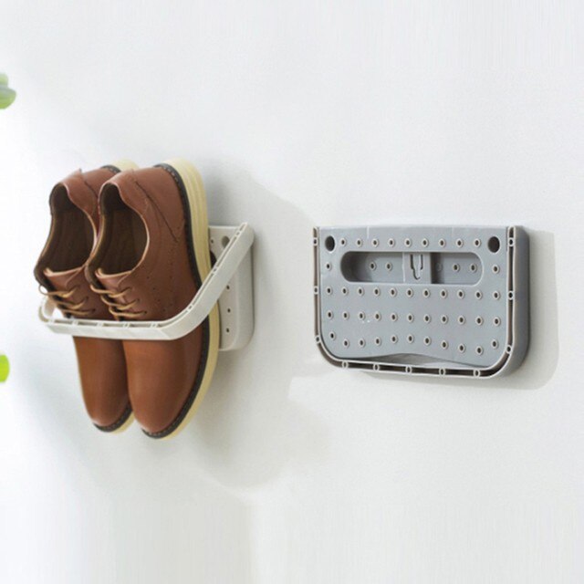 Stojak na buty bezdotykowy półka Półka na buty z tworzywa sztucznego z odpływem, pyłoszczelna i naścienna, idealna na kapcie i organizację - Wianko - 8