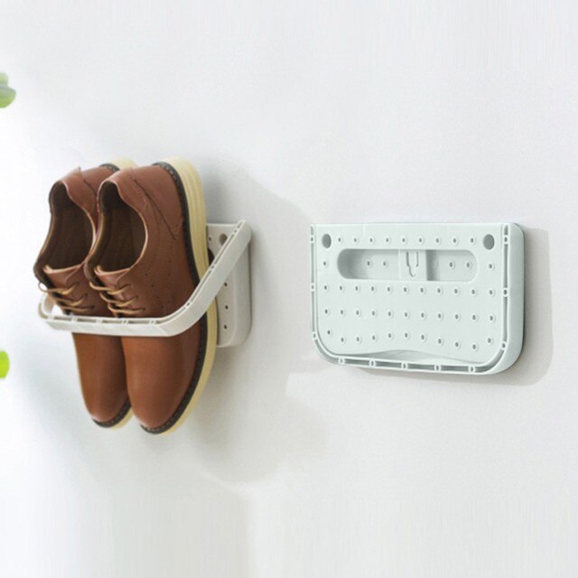 Stojak na buty bezdotykowy półka Półka na buty z tworzywa sztucznego z odpływem, pyłoszczelna i naścienna, idealna na kapcie i organizację - Wianko - 7