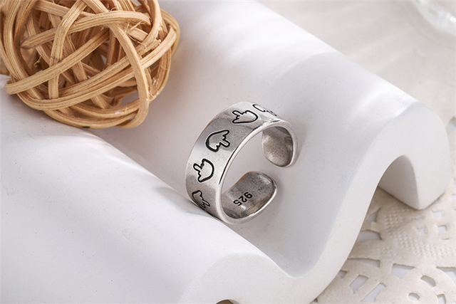 Elegancki, srebrny pierścień Mini palec 925 Sterling Silver - 1004 Resizable - Wianko - 21