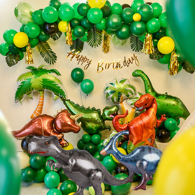 Dinozaur impreza tematyczna - stojące spacery, balony dinozaurów, dekoracje urodzinowe dla dzieci, Baby Shower, 4D balon foliowy - Wianko - 2