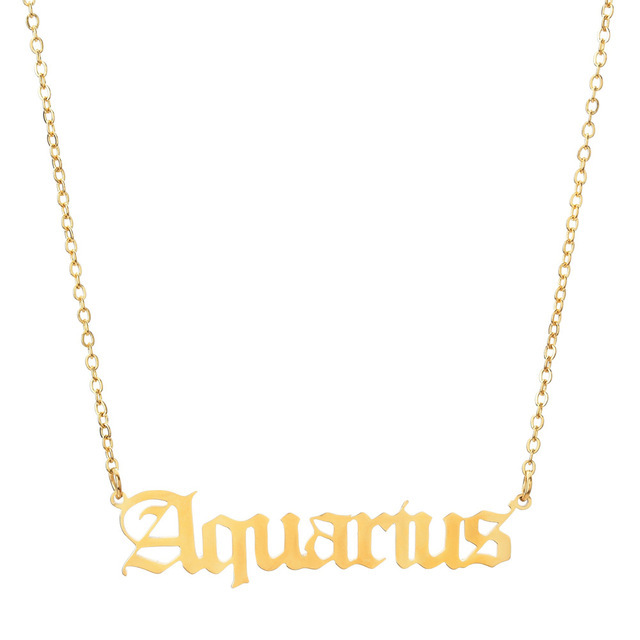 Złoty naszyjnik z wisiorkiem z konstelacją zodiaku dla kobiet w biżuterii ze stali nierdzewnej - Wianko - 15