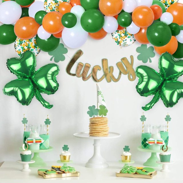 Zielony Kit Girlanda Balonowa St. Patrick's z Balonami Shamrock - Dekoracje Urodzinowe, Baby Shower, Świąteczne - Wianko - 4