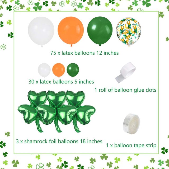 Zielony Kit Girlanda Balonowa St. Patrick's z Balonami Shamrock - Dekoracje Urodzinowe, Baby Shower, Świąteczne - Wianko - 2
