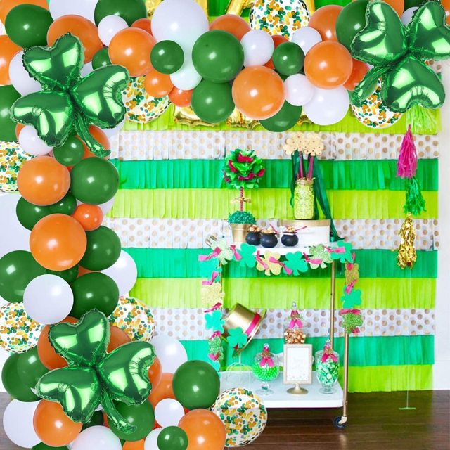 Zielony Kit Girlanda Balonowa St. Patrick's z Balonami Shamrock - Dekoracje Urodzinowe, Baby Shower, Świąteczne - Wianko - 1