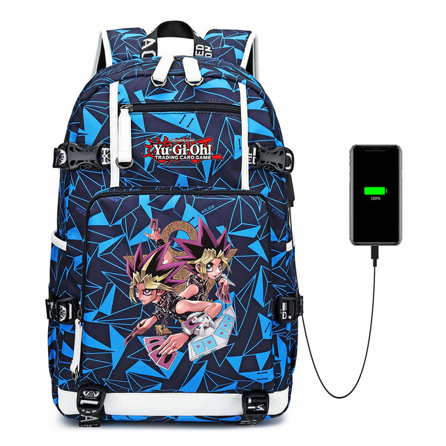 Plecak Anime Yu-Gi-Oh! USB - torba na co dzień z możliwością ładowania, na laptopa i podróże - Wianko - 6