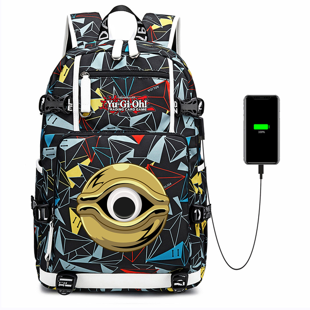 Plecak Anime Yu-Gi-Oh! USB - torba na co dzień z możliwością ładowania, na laptopa i podróże - Wianko - 7