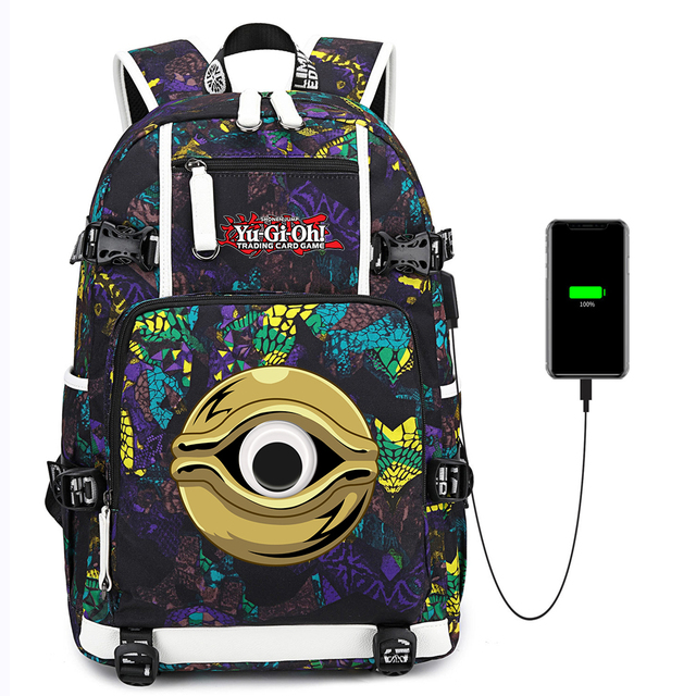 Plecak Anime Yu-Gi-Oh! USB - torba na co dzień z możliwością ładowania, na laptopa i podróże - Wianko - 5