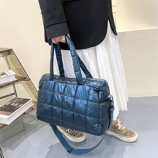 Luksusowa zimowa torba na ramię dla kobiet - projektant, wysoka jakość, modny kwadratowy design, czysty kolor - Wianko - 1