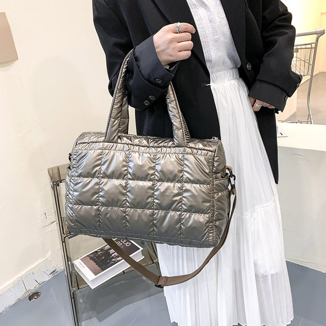 Luksusowa zimowa torba na ramię dla kobiet - projektant, wysoka jakość, modny kwadratowy design, czysty kolor - Wianko - 7