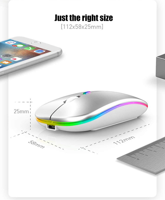 Mysz bezprzewodowa Bluetooth Silent Mause na akumulator, ergonomiczna, mini, optyczna USB, do PC, laptopa i desktopu - Wianko - 10