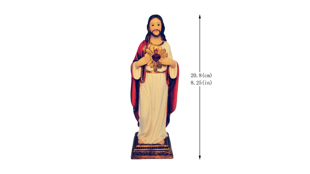 Statua Jezusa z najświętszym sercem - rysunek rzeźby z żywicy, figurka religijna do kaplicy domowej - Wianko - 4