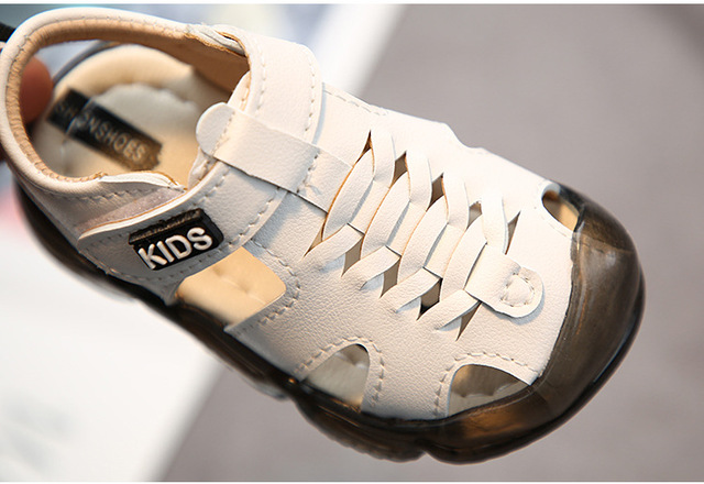 Nowe skórzane letnie sandały chłopięce z miękkim dnem dla małych dzieci - Wianko - 10