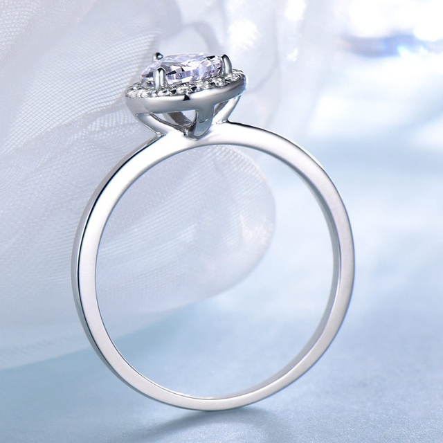 Luksusowy pierścień SACE GEMS z srebrnego brokatu w kształcie gruszki, dekorowany cyrkonem i wykończony jadowym akcentem - idealny prezent podkreślający osobowość - Wianko - 18