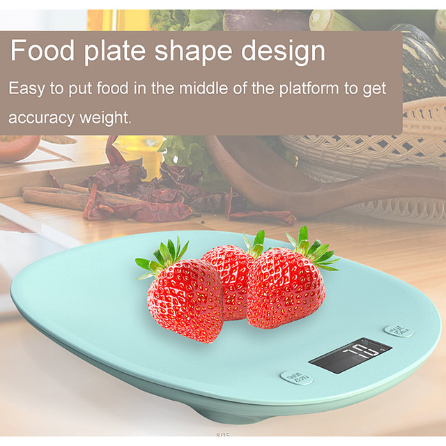 Elektroniczna waga kuchenna z wyświetlaczem LCD, waga do żywności - 1g/5KG/10KG, ABS/tablica bambusowa - Wianko - 9