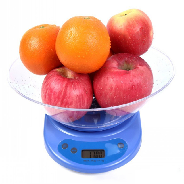 Elektroniczna waga kuchenna z wyświetlaczem LCD, waga do żywności - 1g/5KG/10KG, ABS/tablica bambusowa - Wianko - 5