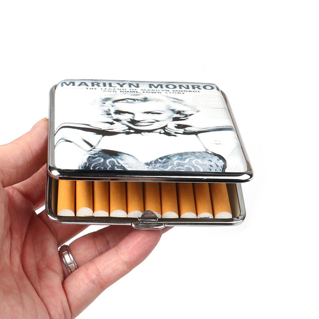 Kobieca skórzana i metalowa papierośnica 20 sztuk - pojemnik na tytoń i papierosy - Wianko - 12