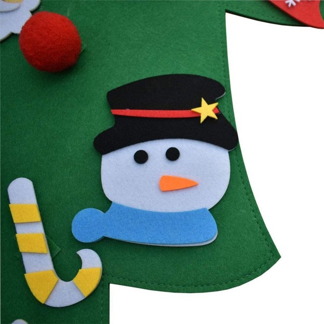 Dekoracje świąteczne dla dzieci handmade DIY z filcu - trójwymiarowe ozdoby choinkowe, idealne na Nowy Rok 2021 - Wianko - 3