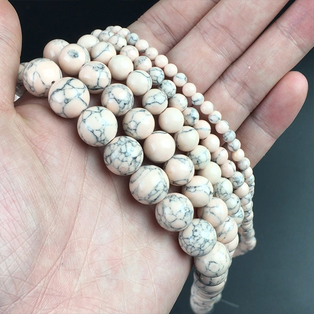Syntetyczne różowe kamienie szlachetne – okrągłe luźne koraliki do tworzenia biżuterii DIY: bransoletki, naszyjniki (15''); 4/6/8/10/12mm - Wianko - 3