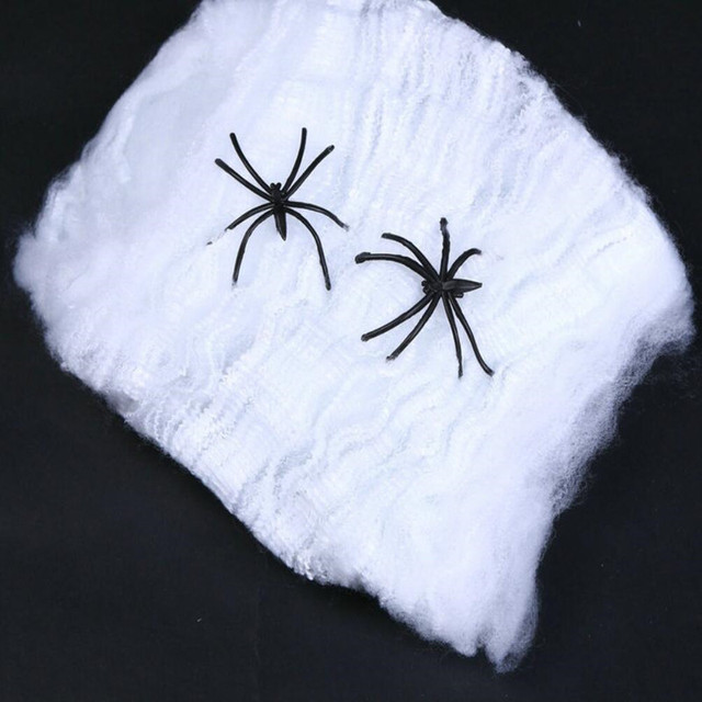 Przerażająca pajęczyna pająka na Halloween, DIY, elastyczna, biała, 2 sztuki - Wianko - 20