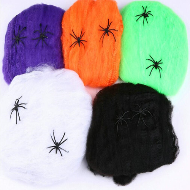 Przerażająca pajęczyna pająka na Halloween, DIY, elastyczna, biała, 2 sztuki - Wianko - 18